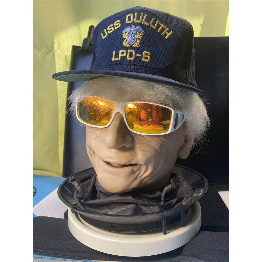 Vintage 1980s USS Duluth LPD-6 W/ US Seal Navy Blue Yellow Letters Snapback Hat